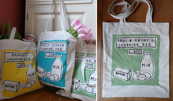 personalized printed cotton shopping bags