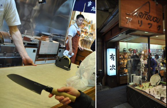 Aritsugu cooking knives at the Nishiki market in kyoto, japan