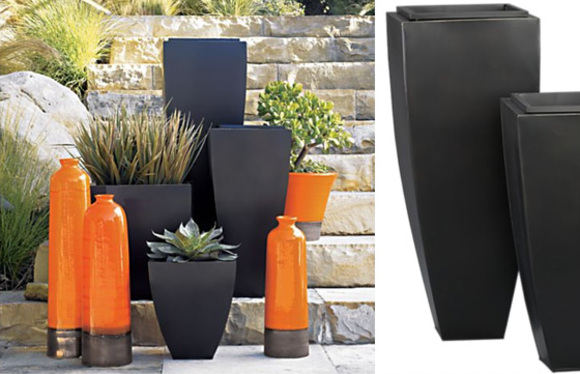 Bronze Tapered Planters with the flame vases