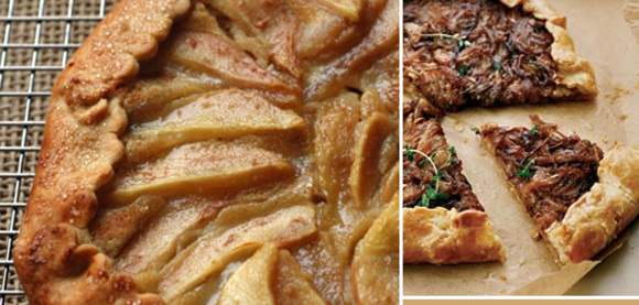 free form tart recipes :: pear and hazelnut tart :: onion tart