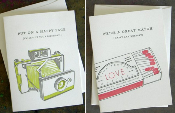 ink and iron letterpress cards on etsy