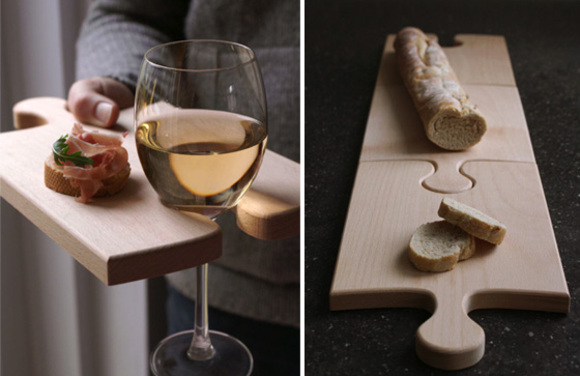 puzzleboard by oooms let you mingle, drink and eat tapas with one free hand