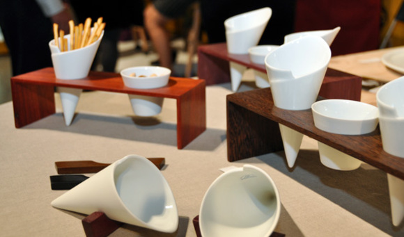 porcelain serving cones by porcelaines bousquet