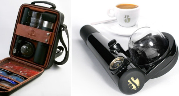 handpresso wild outdoor set with a portable espresso machine