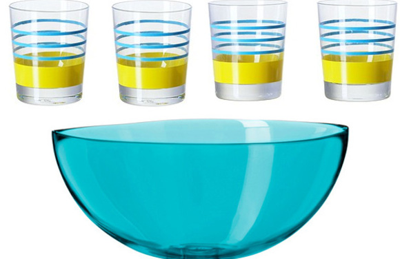 turquoise glasses and bowls at ikea - summer 2010 collection