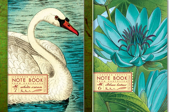 cartolina notebooks :: white swan and blue lotus notebook