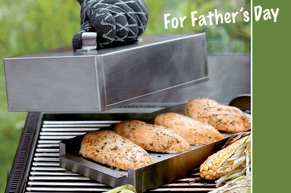 stainless steel smoker box for a gaz grill at williams-sonoma