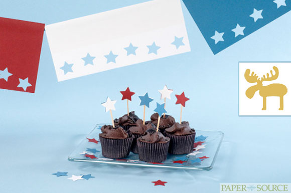 star cupcake toppers at paper source
