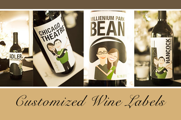 customized wine labels for a chicago wedding