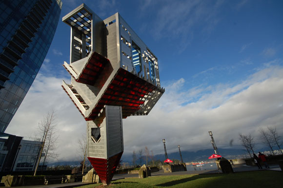 upside down scultpure on the piers of vancouver :: happy canada day