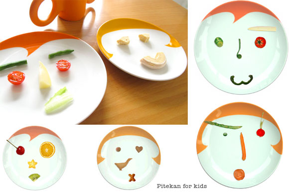 happy smile paul & Kate plates by pitekan for kids