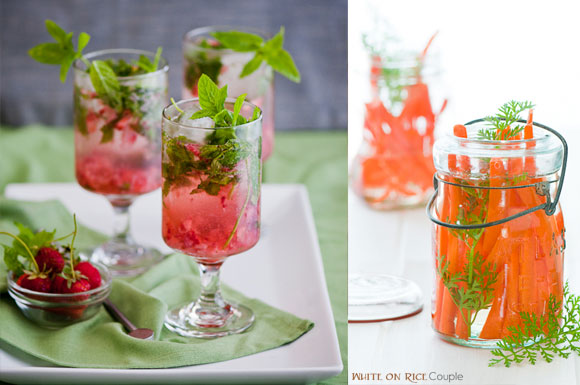 strawberry mojitos and vietnamese style pickles carrots by white on rice couple