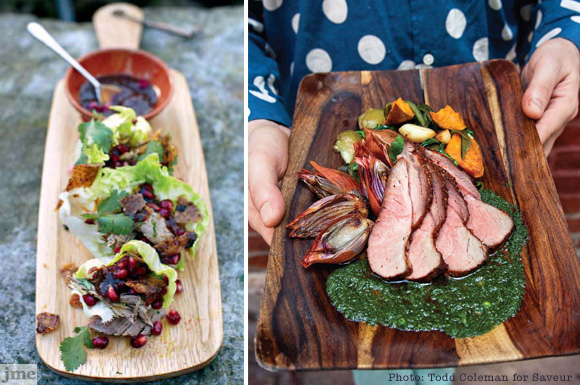 wood party platters by jme and pork shoulder recipe by Chef Peter Hoffman of Savoy