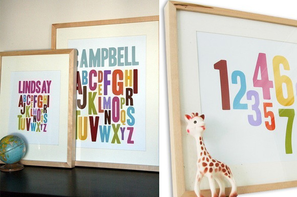nursery posters custom alphabet print and number print by penny people