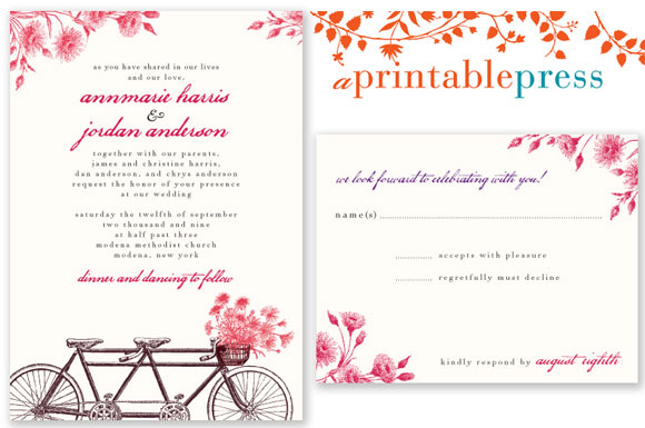 printable press custom wedding invite