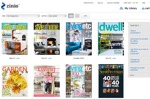 zinio library of my digital magazines