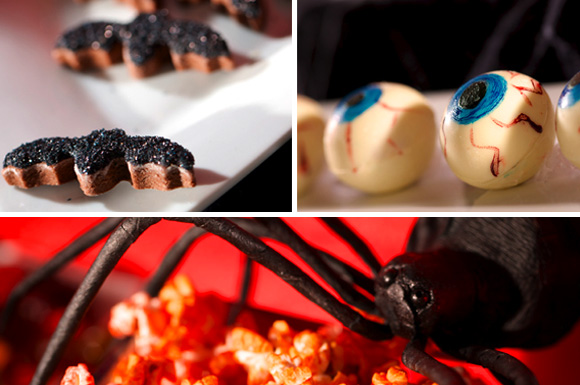 Halloween sweet table details of the food baked by kreavie