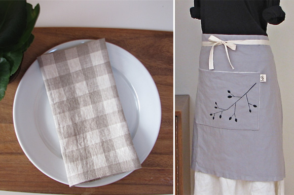 canvas cafe aprons and napkins by inklore