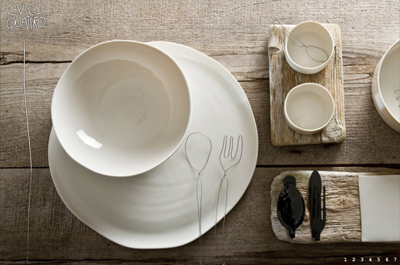 hand-finished porcelain dinnerware by civico quattro