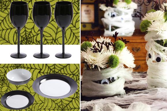 green and black tabletop for Halloween