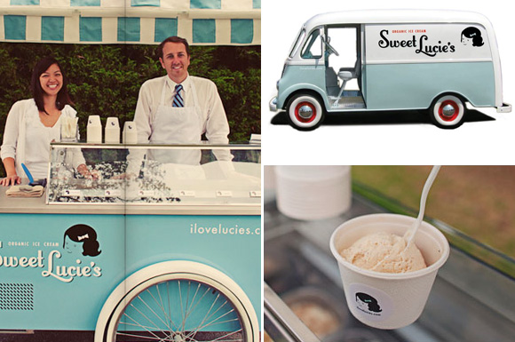 sweet lucie's organic ice cream vintage cart and truck