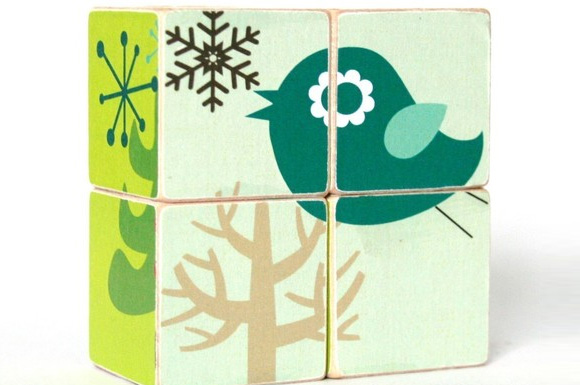 Christmastime Block Puzzle :: bird by tiny giraffe