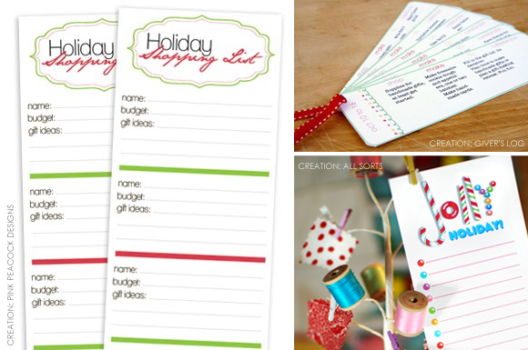 Holiday Printables :: shopping lists :: holiday planner and to-do lists