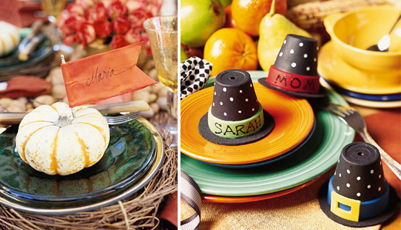 diy thanksgiving place cards :: pilgrim hats
