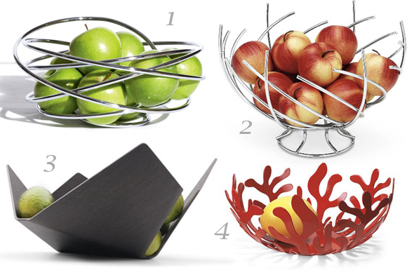 four modern fruit bowls