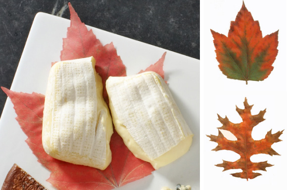 parchment paper leaves for cheese and desserts