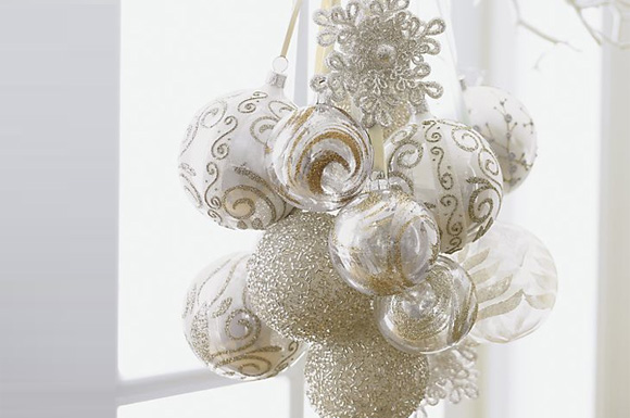 white wonderland ball ornaments