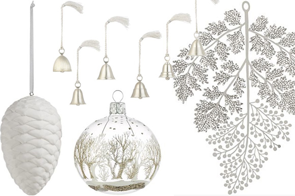 white wonderland tree ornaments