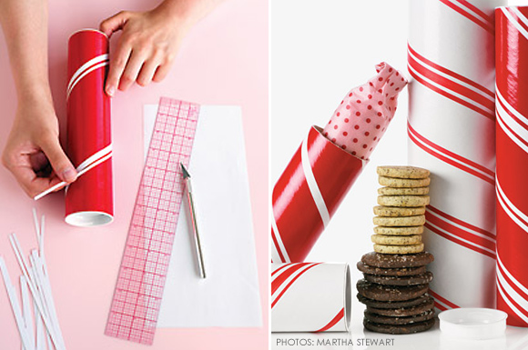 Holiday cookies in a mailing tube 