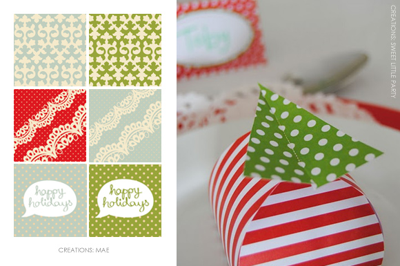 Holiday printable packaging :: Christmas gift wrap and candy boxg