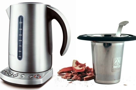 tea kettle and strainer