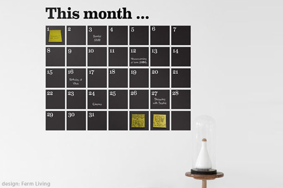 ferm living's chalkboard calendar stickers