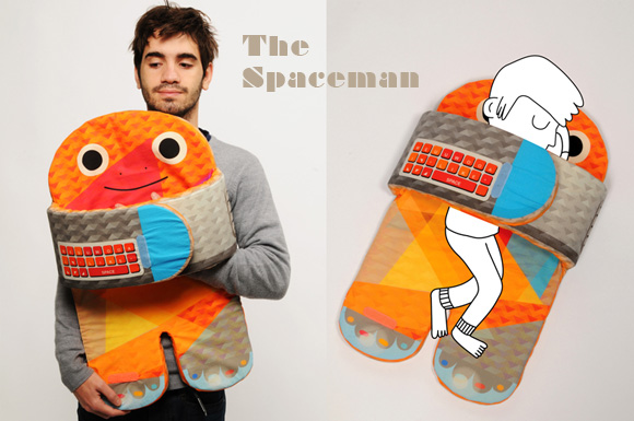 a friend from space playful cushion with toy designer john smth