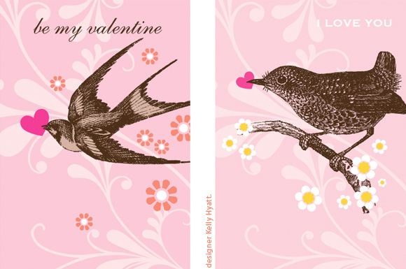 pink and brown valentine cards by beaumonde