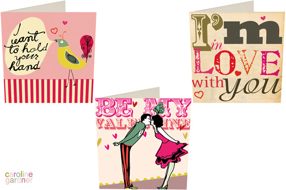 valentine cards by caroline gardner