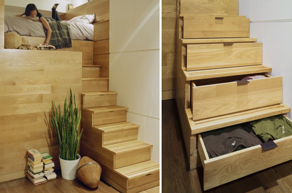 staircase bedroom drawers