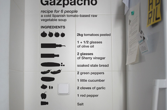 gazpacho recipe wall decals