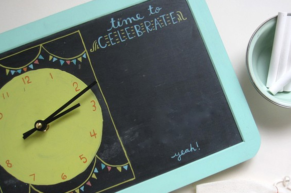 mini chalkboard clock illustrated mary kay mcdevitt