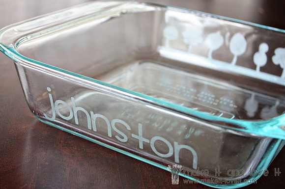 glass etching serving dish