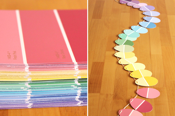 diy paint chip garland easter decoration