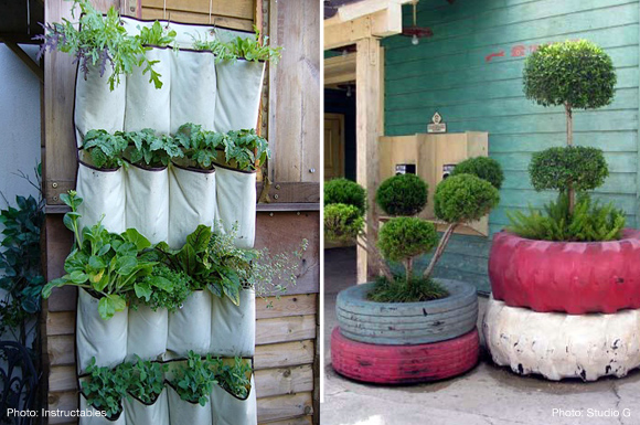 container gardening shoe holder tires