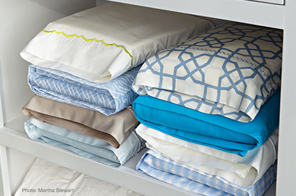 linen closet folding sheets martha stewart