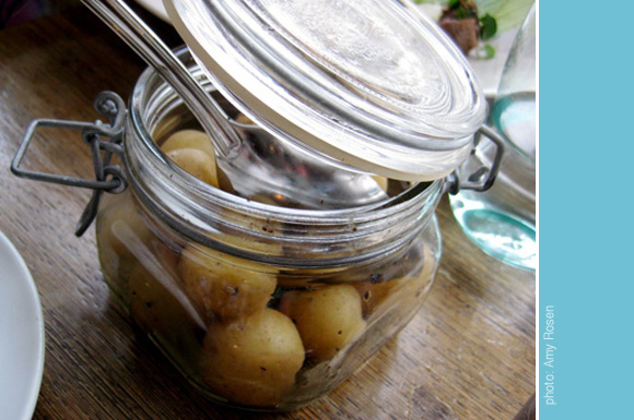baby potatoes in a mason jar