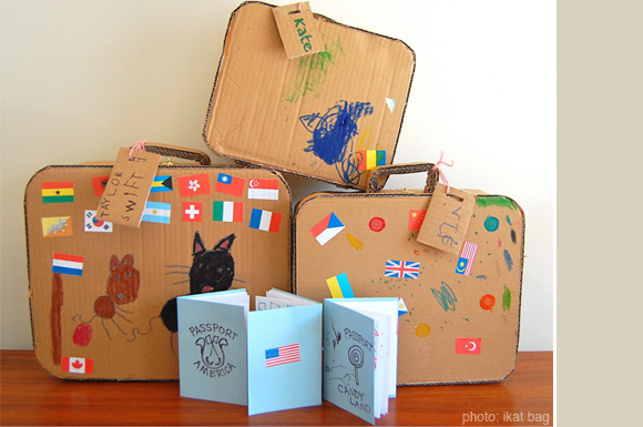 cardboard suitcases