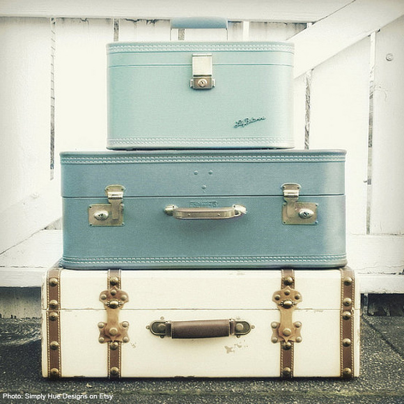 vintage suitcases etsy photo