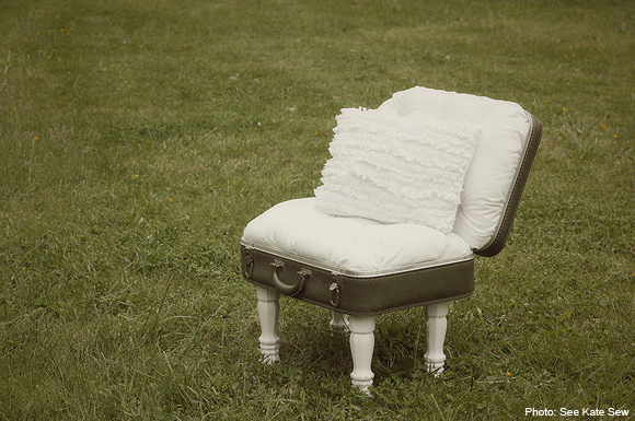 vintage suitcase chair diy